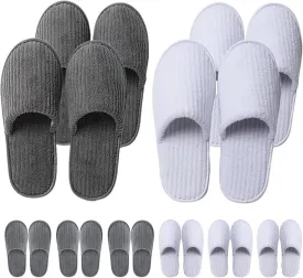 6 Pairs Spa Slippers,Non Slip Disposable Slippers For Guest,Coral Fleece Washable Reusable,Which Can Be Used As Women Men,House,Indoor,Bathroom,Bedroom,Hotel,Bride Slippers