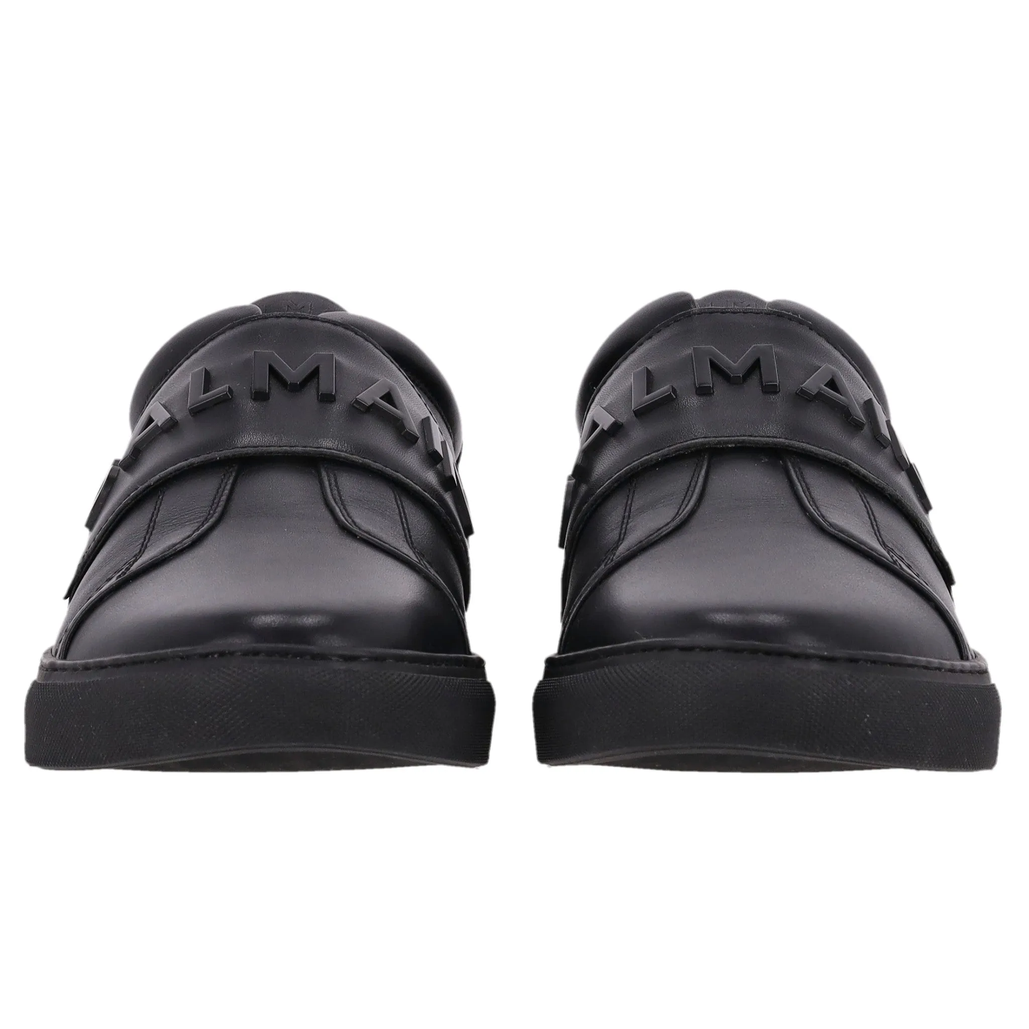Balmain Leather Logo Slip-On Sneakers. Size 43