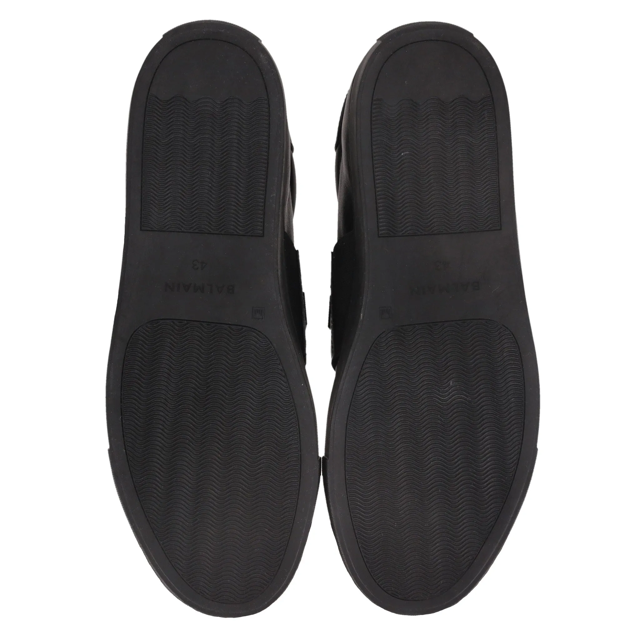 Balmain Leather Logo Slip-On Sneakers. Size 43