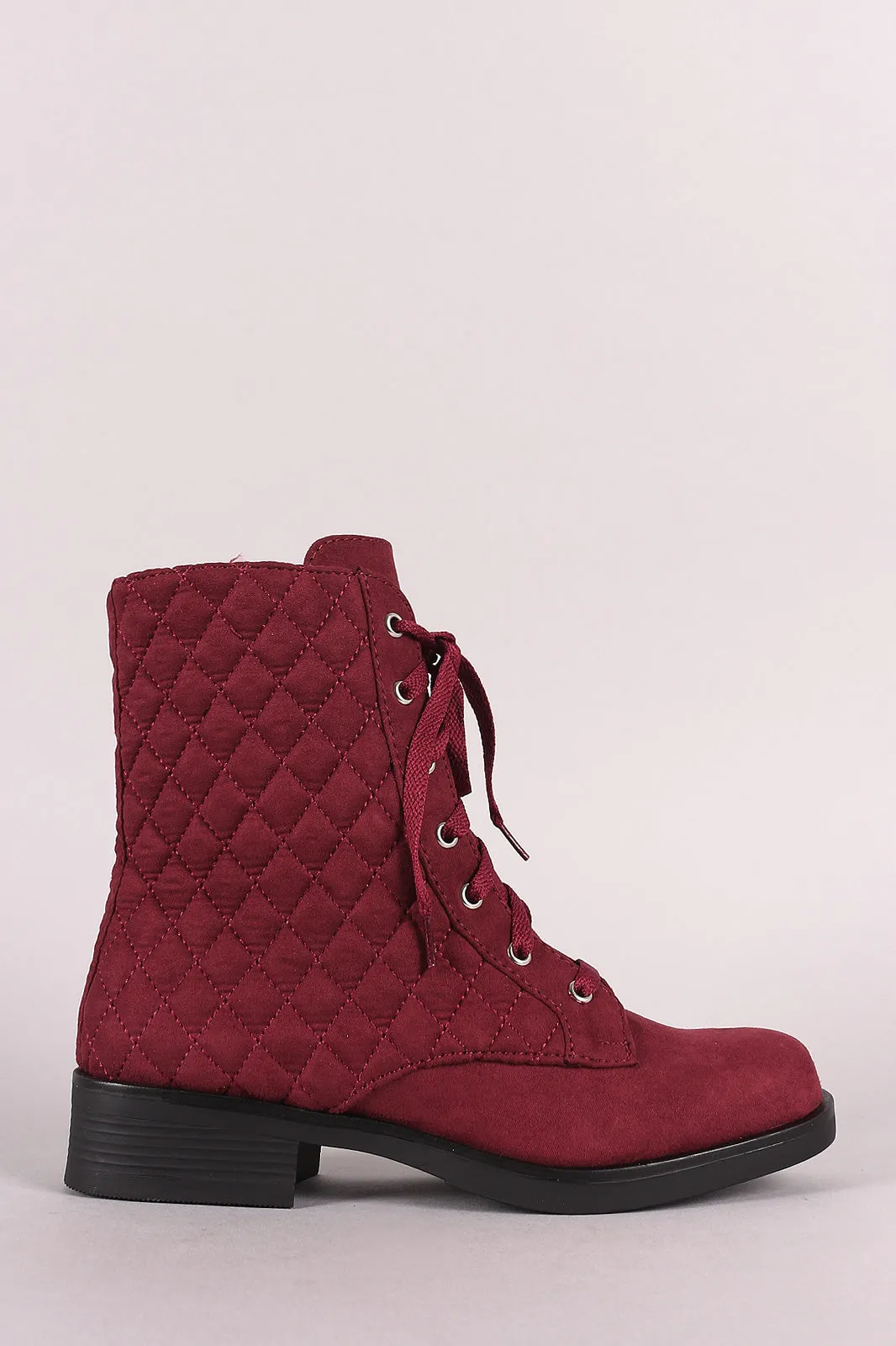 Bamboo Quilted Lace-Up Combat Boot