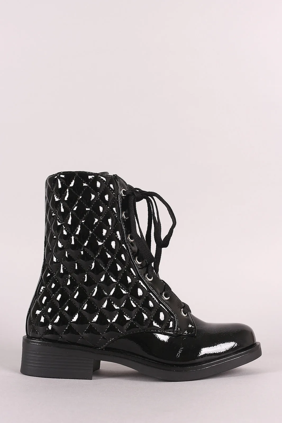 Bamboo Quilted Lace-Up Combat Boot