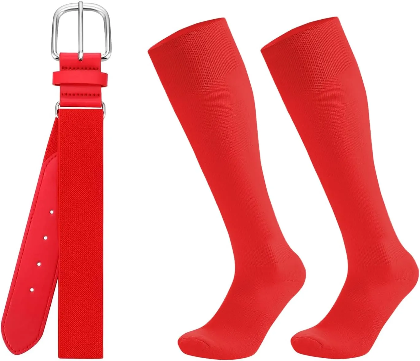 Baseball Softball Socks and Belt Combo Set for Youth Boys Girls Adult