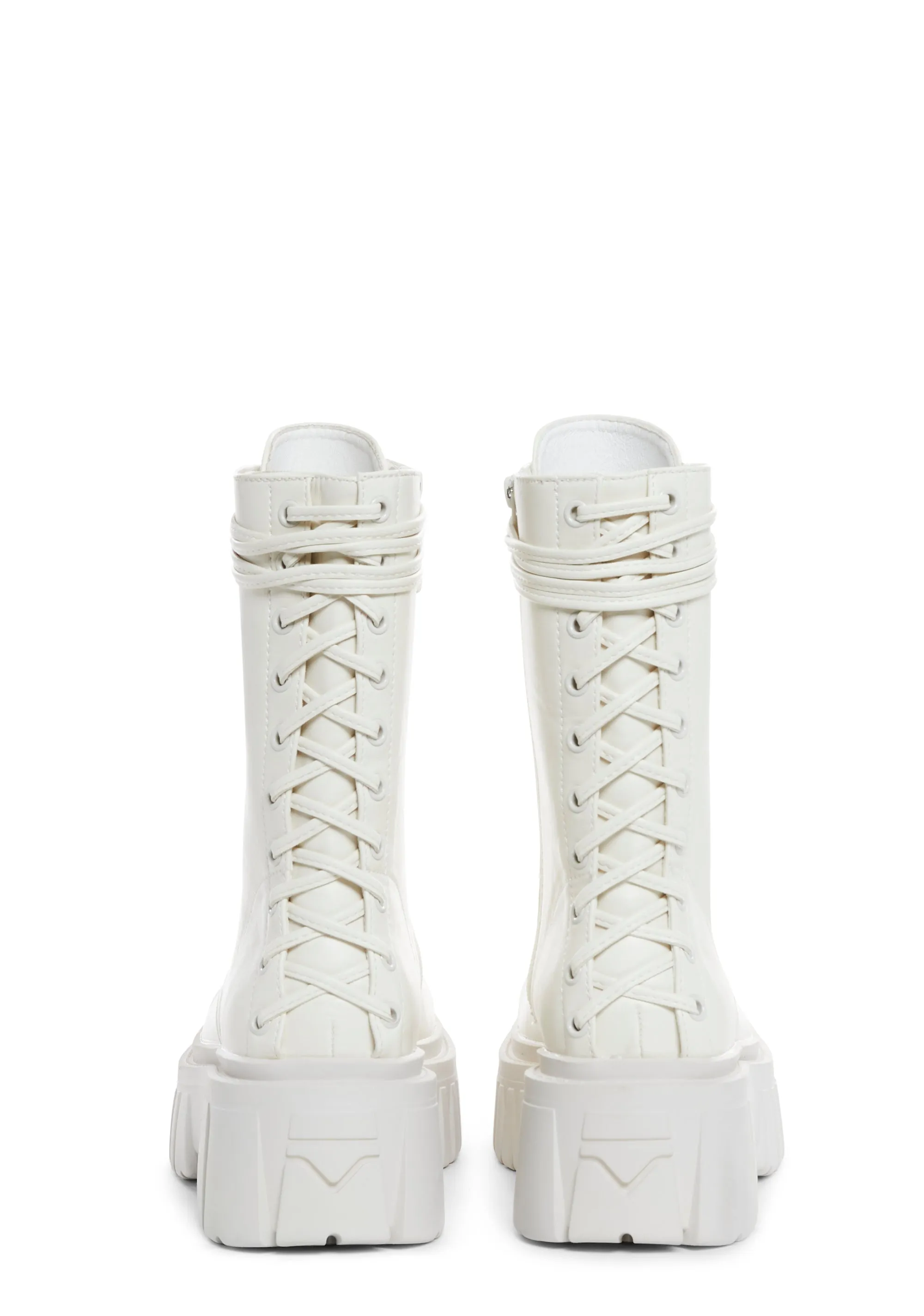 Celestial Candy Corset Boots - White