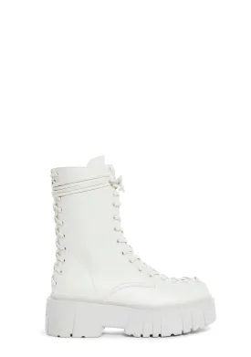 Celestial Candy Corset Boots - White