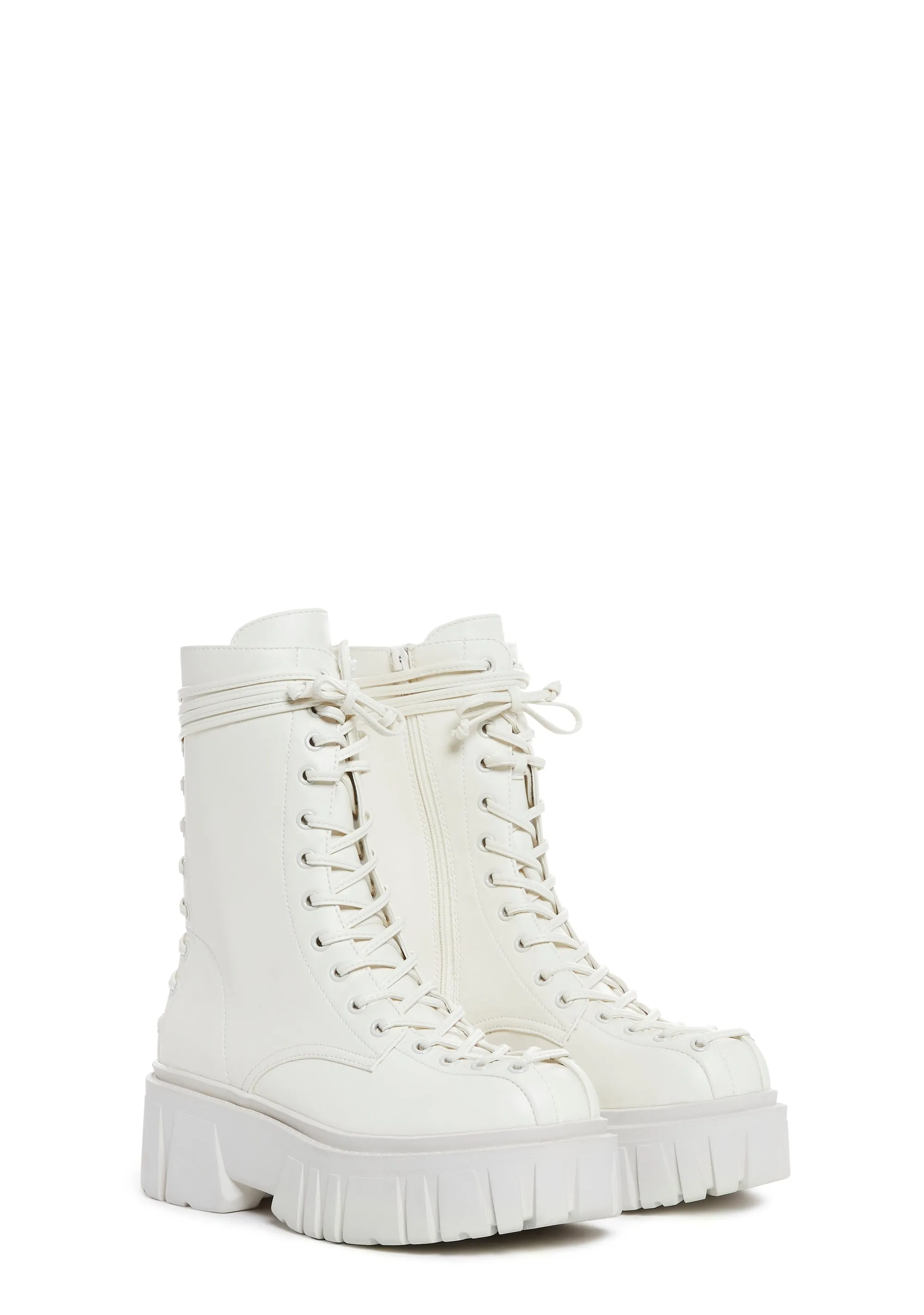 Celestial Candy Corset Boots - White