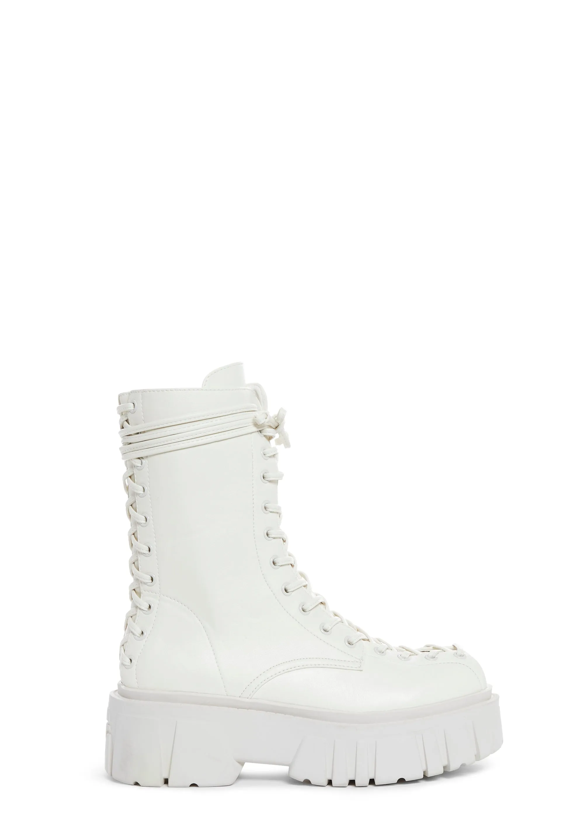 Celestial Candy Corset Boots - White