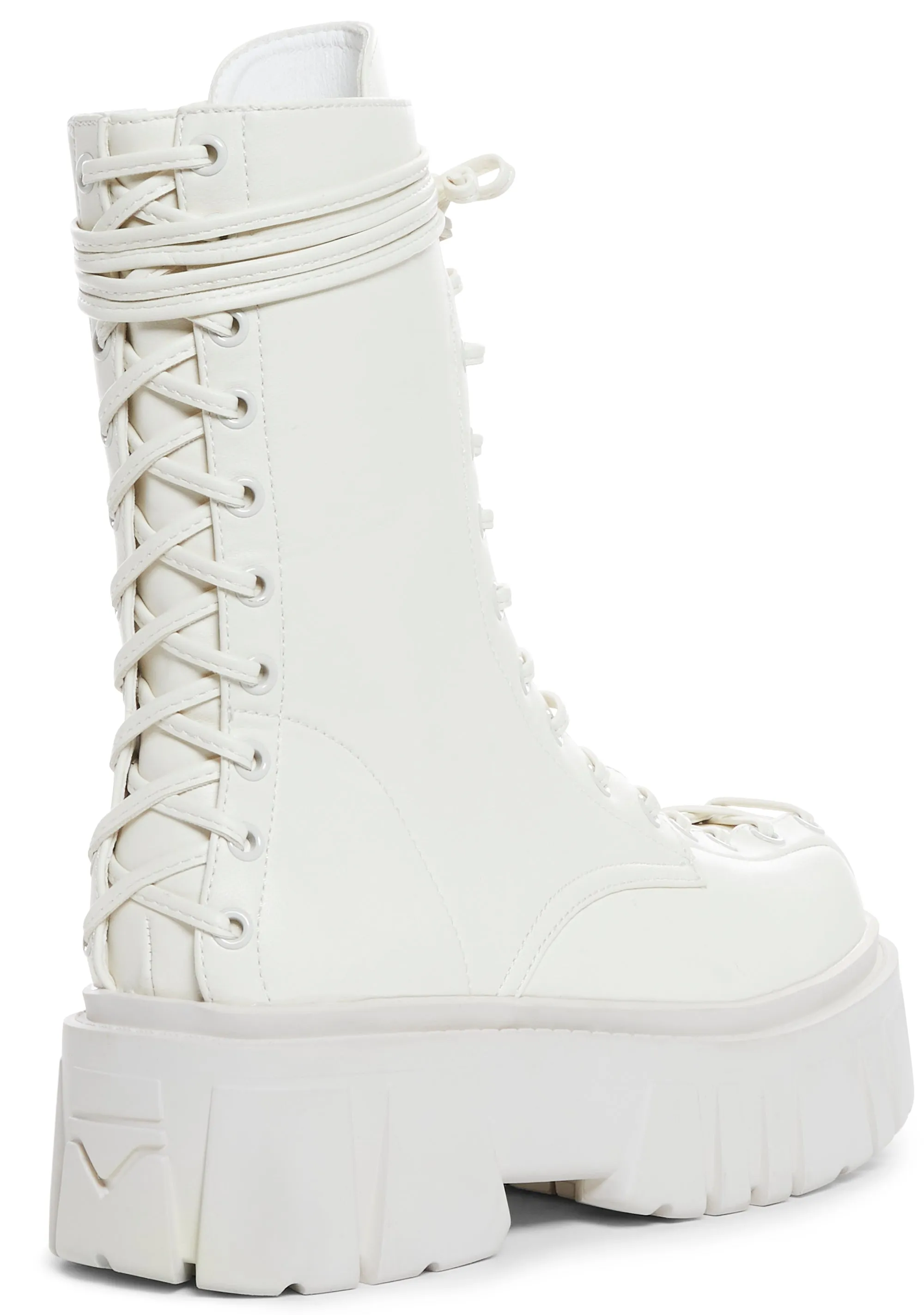 Celestial Candy Corset Boots - White