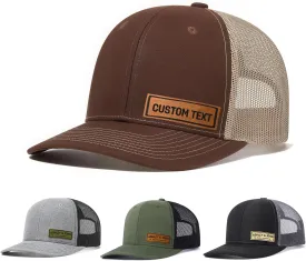 Custom Hats for Men Women Personalized Baseball Caps Leather Patch Trucker Hat for Adult Adjustable Custom Hats