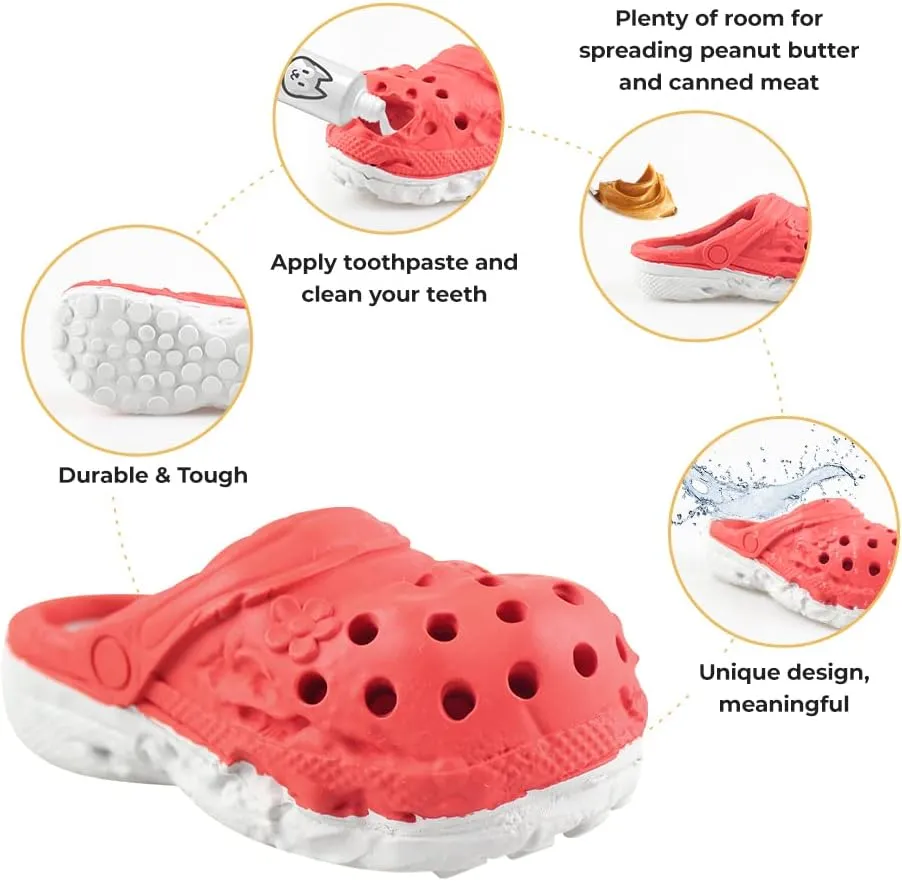 Dog Chew Toy,Durable Rubber Slipper Toy for Puppy,Dog Tough Toys for Pet Training and Cleaning Teeth,Interactive Puppy Toys Aggressive Chewers Small Meduium Breed