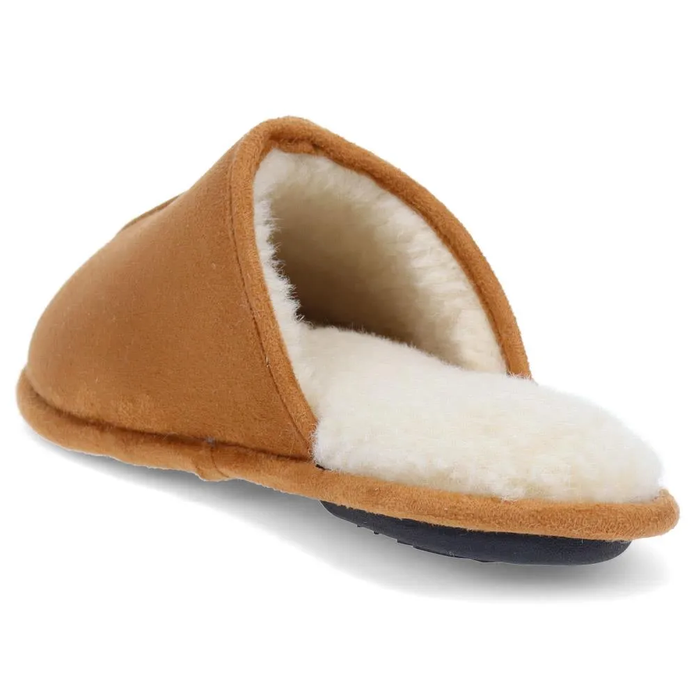 Faux-Fur-Lined Mule Slippers - QING40007 / 325 766