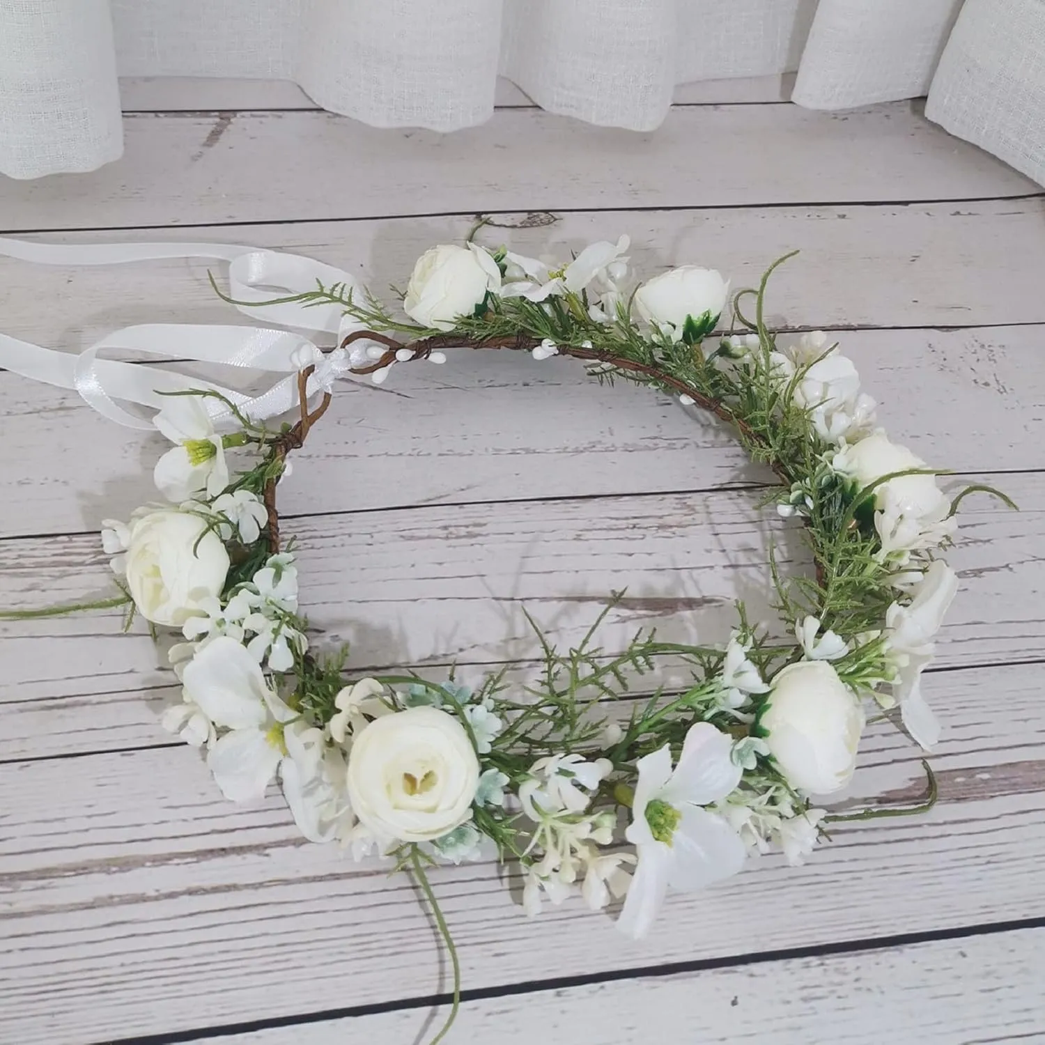 Floral Fall Camellia Flower Crown Rose Headpiece Wedding Bridal Flower Girl Halo Maternity Photo Props FL-03