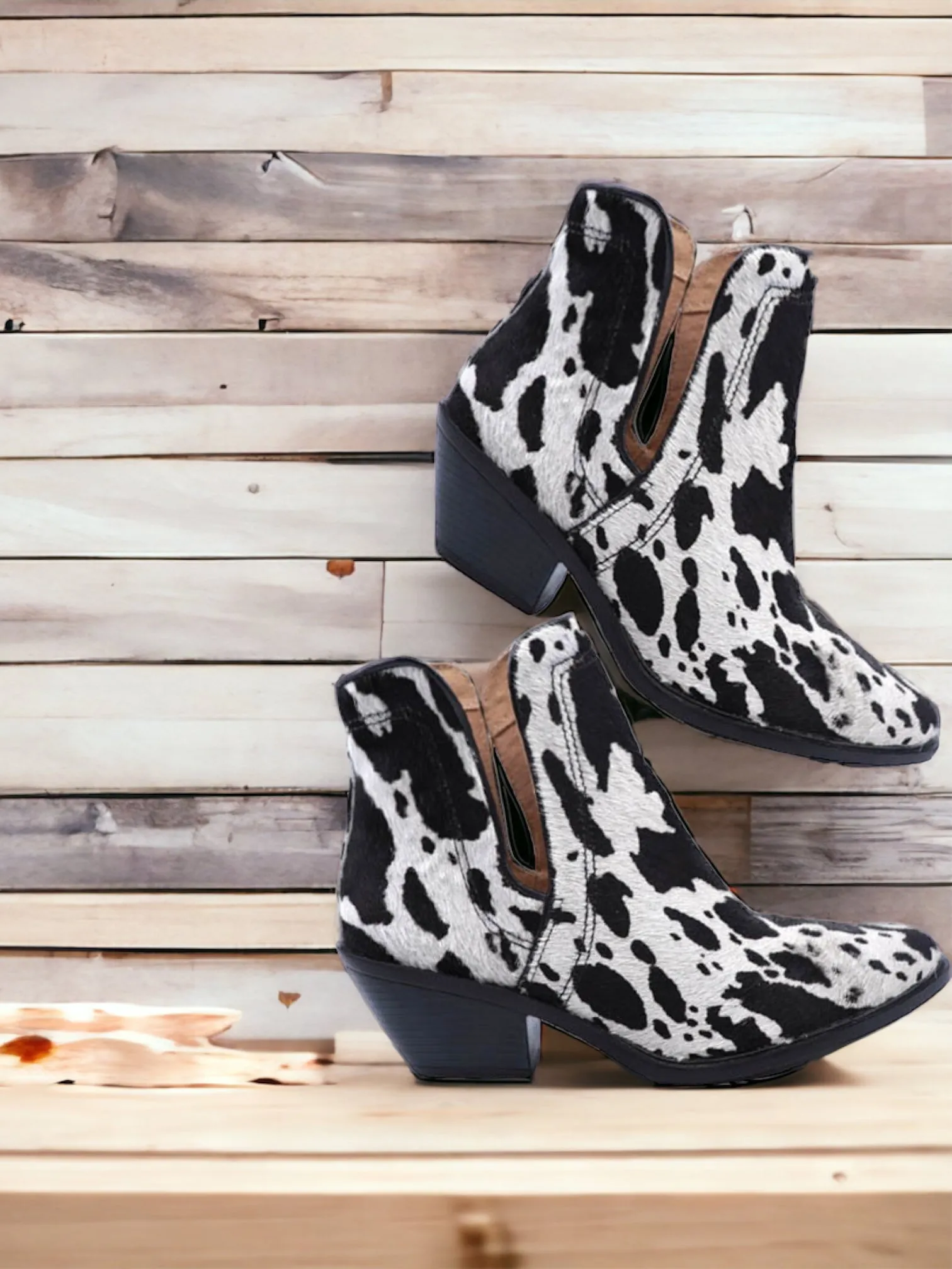 Genuine Leather Hair on Hide Booties