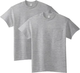 Gildan Unisex Adult Ultra Cotton T-Shirt with Pocket, Style G2300, 2-Pack