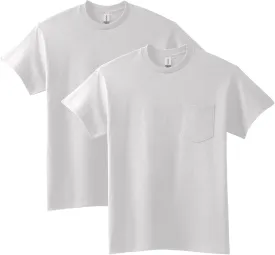 Gildan Unisex Adult Ultra Cotton T-Shirt with Pocket, Style G2300, 2-Pack