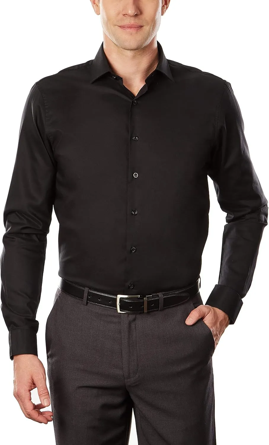 Kenneth Cole Unlisted Men's Slim Fit Solid Dress Shirt - Amazon Exclusive
