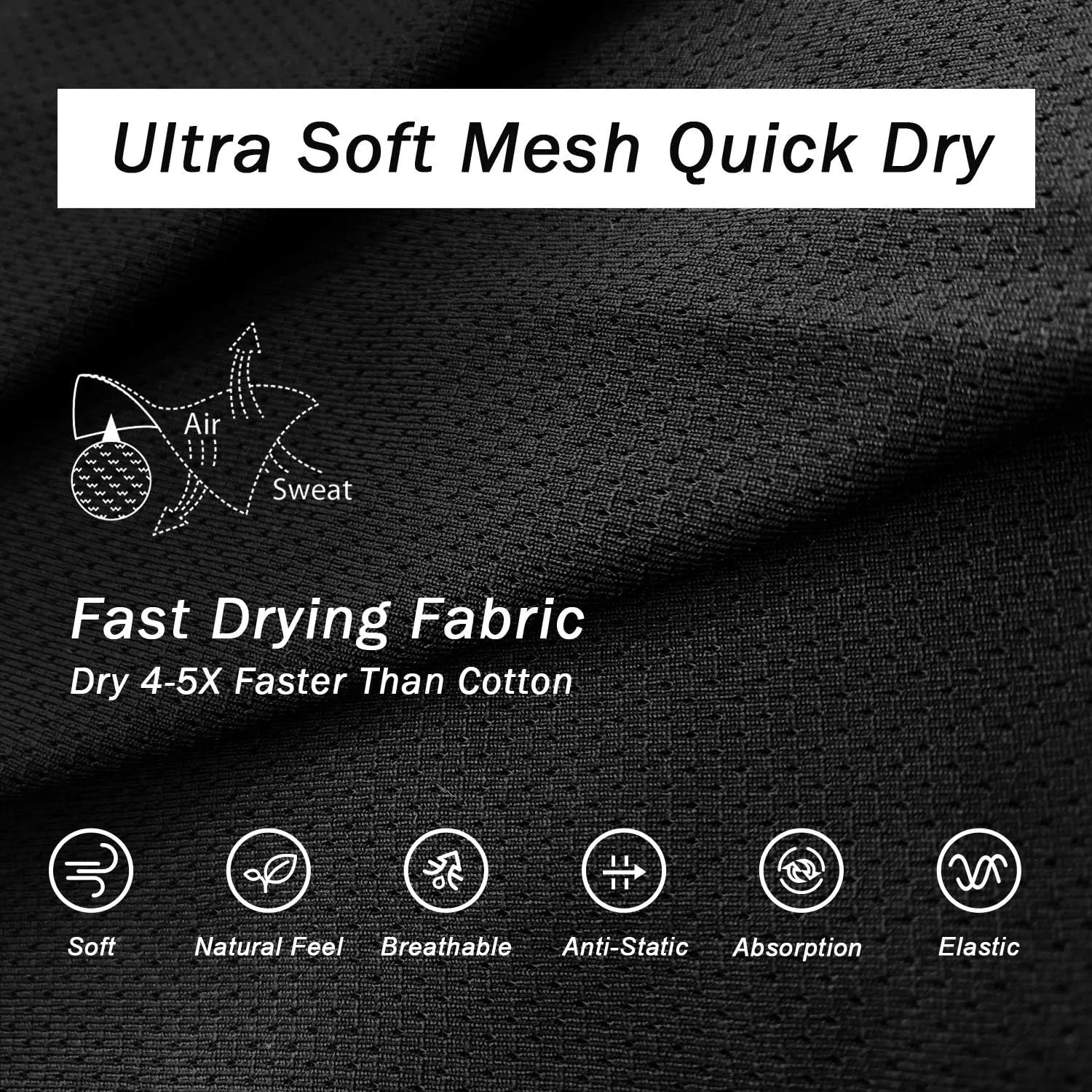 longfor Mens Boxer Briefs Mesh Knit Fast Dry Performance Sport Boxer Briefs No Ride-up 6????Athletic Underwear with Fly for Men