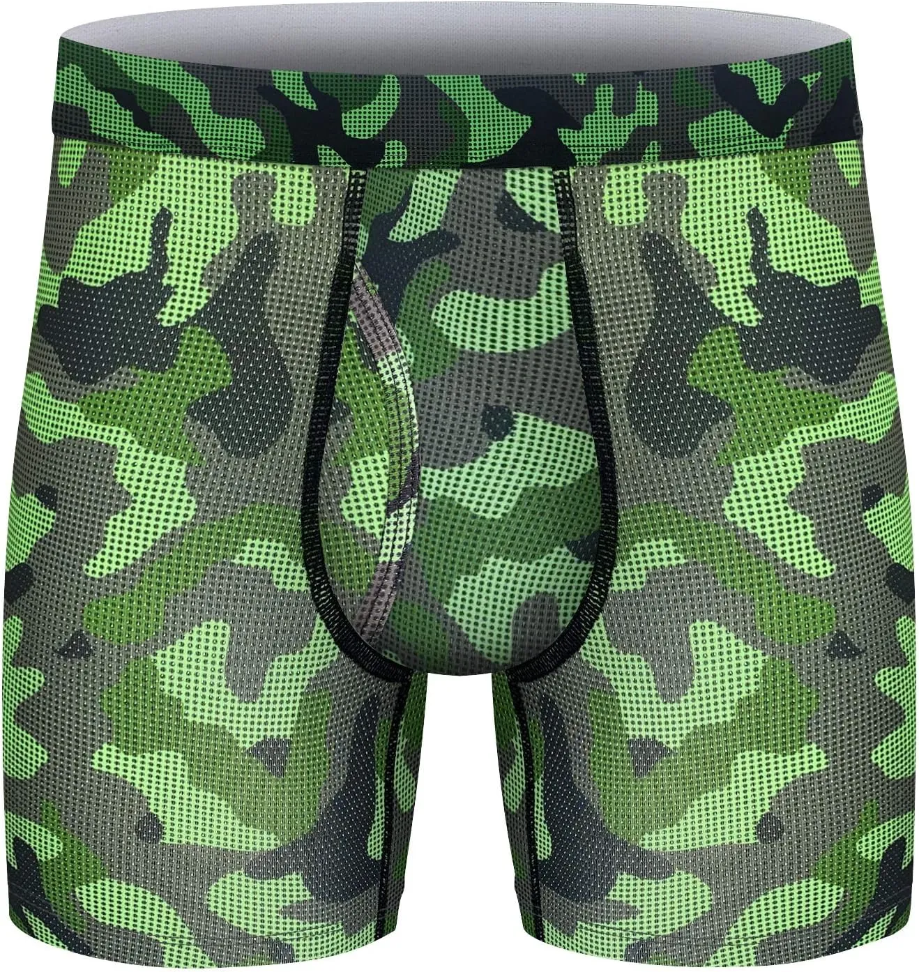 longfor Mens Boxer Briefs Mesh Knit Fast Dry Performance Sport Boxer Briefs No Ride-up 6????Athletic Underwear with Fly for Men