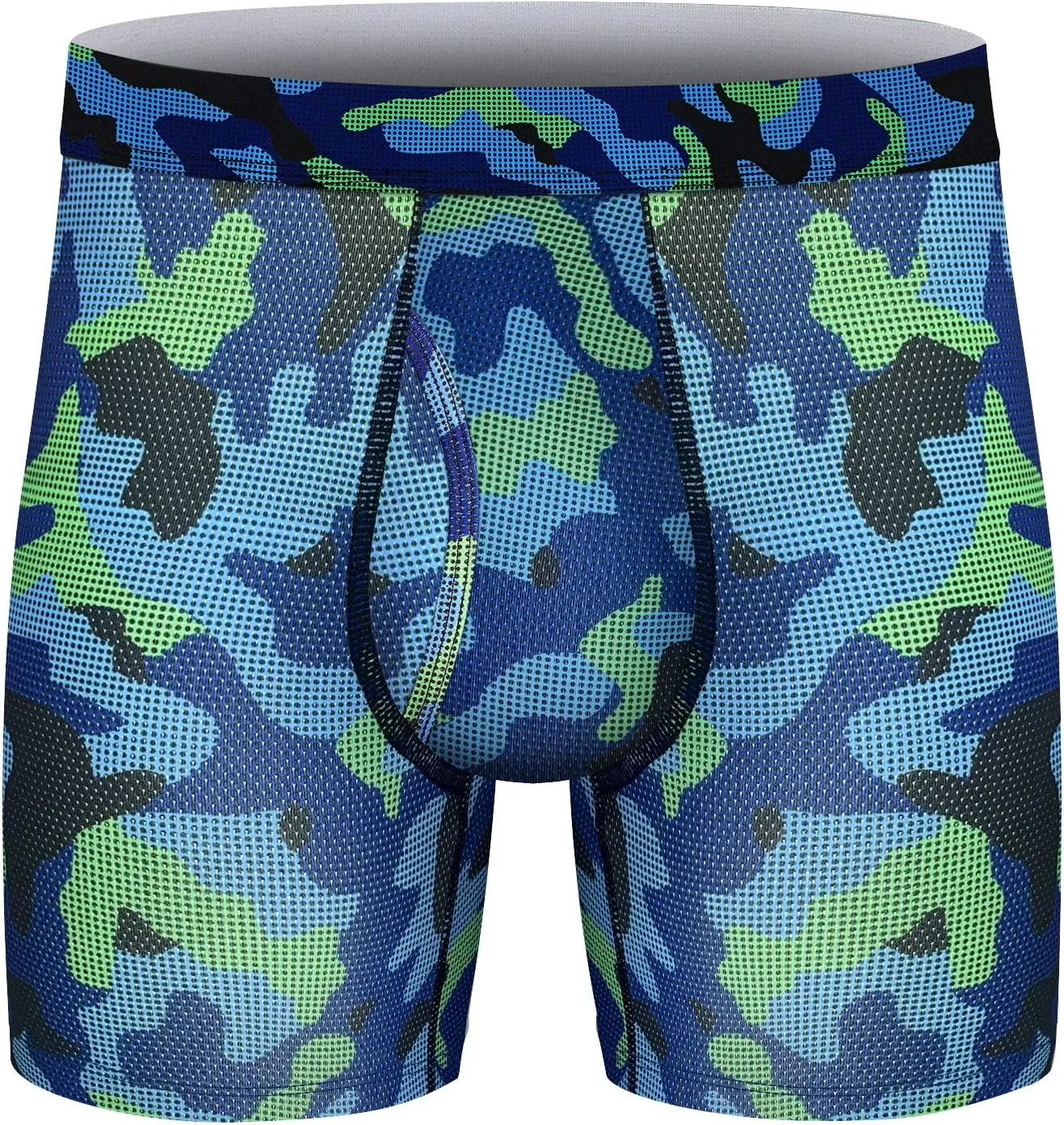 longfor Mens Boxer Briefs Mesh Knit Fast Dry Performance Sport Boxer Briefs No Ride-up 6????Athletic Underwear with Fly for Men