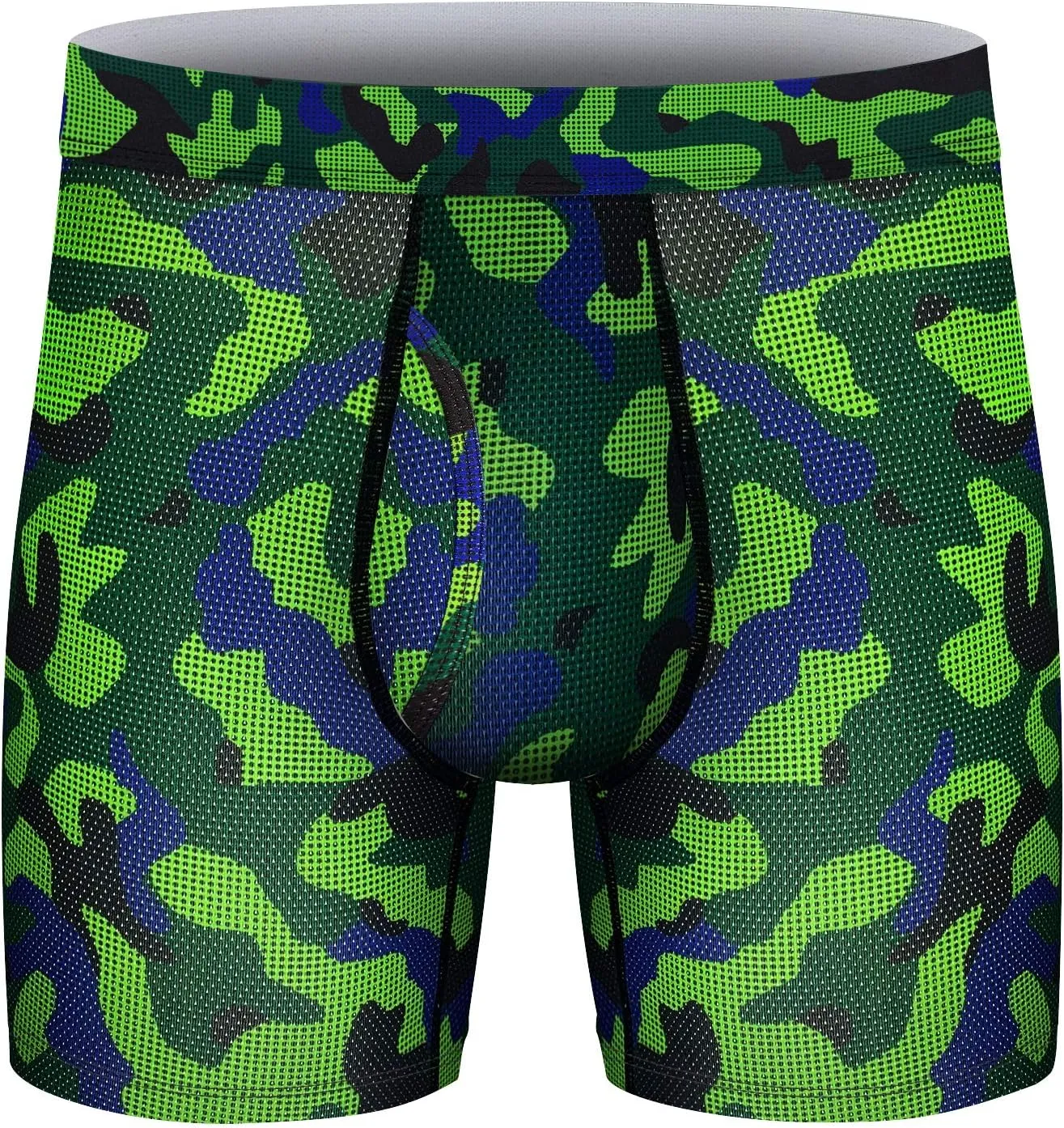 longfor Mens Boxer Briefs Mesh Knit Fast Dry Performance Sport Boxer Briefs No Ride-up 6????Athletic Underwear with Fly for Men