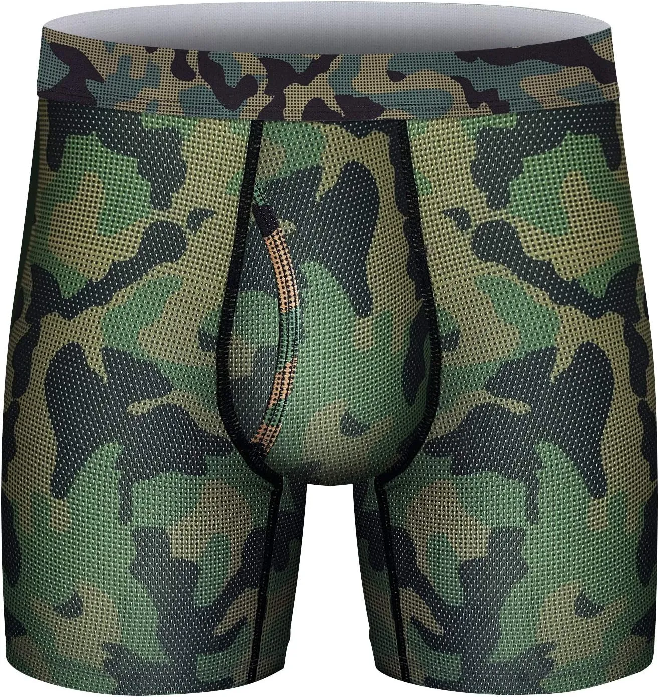 longfor Mens Boxer Briefs Mesh Knit Fast Dry Performance Sport Boxer Briefs No Ride-up 6????Athletic Underwear with Fly for Men