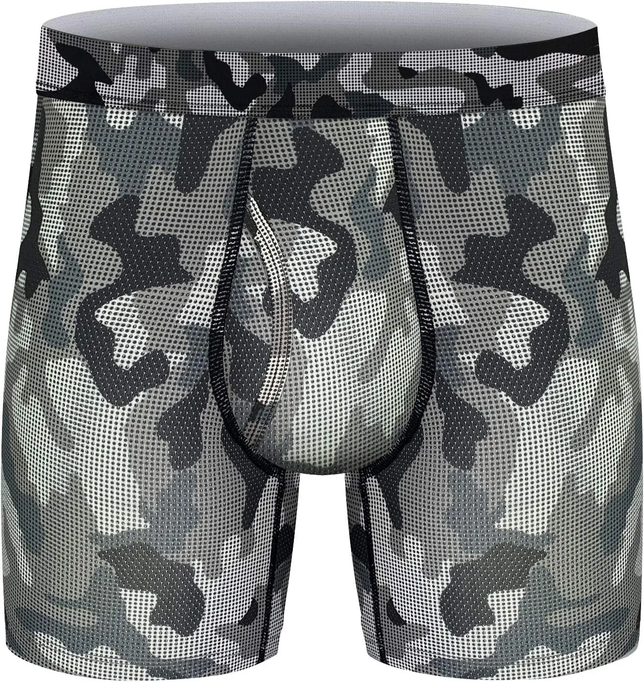 longfor Mens Boxer Briefs Mesh Knit Fast Dry Performance Sport Boxer Briefs No Ride-up 6????Athletic Underwear with Fly for Men