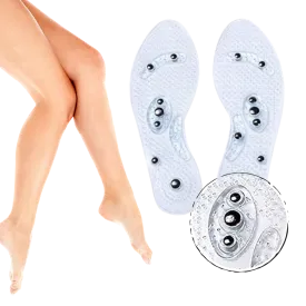 Magnetic acupressure foot insoles