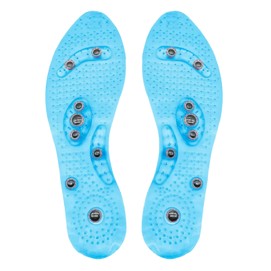 Magnetic acupressure foot insoles