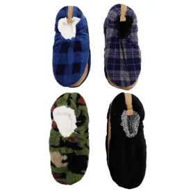 Mens Slippers Sherpa Faux Fur Lined Indoor Home Anti-Slip Shoe Gripper Sock