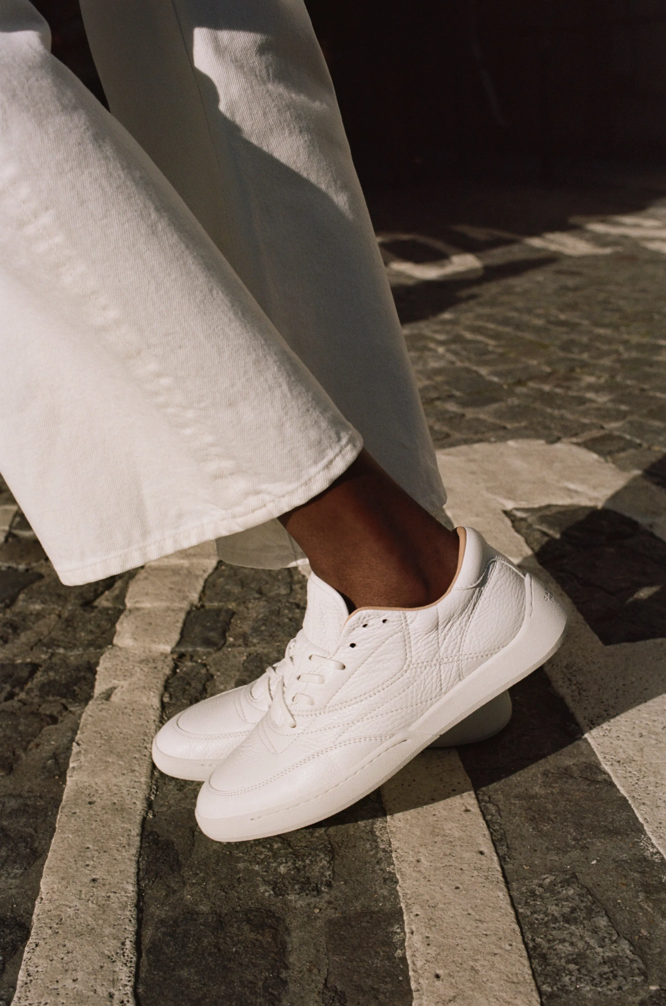 Ohio Slip-on Sneaker in White Textured Leather