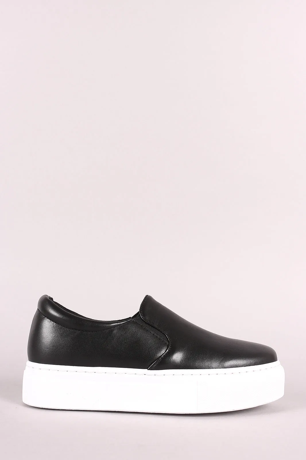Qupid Vegan Leather Slip-On Flatform Sneaker
