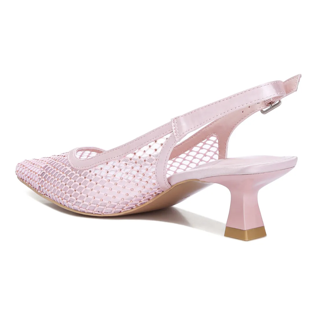 Rhinestone Embellished Slingback Mules