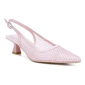 Rhinestone Embellished Slingback Mules