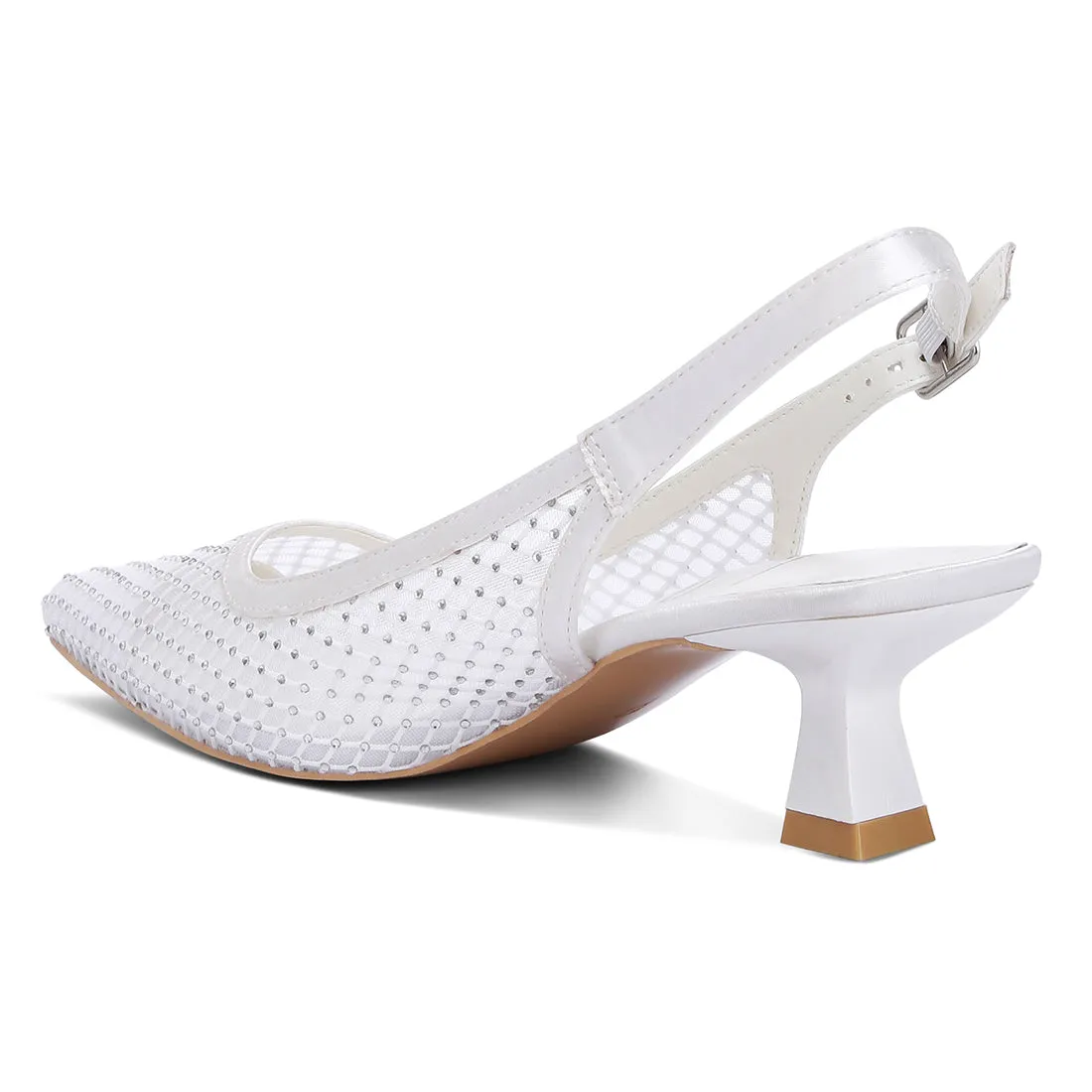 Rhinestone Embellished Slingback Mules