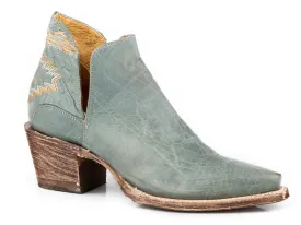 Roper Womens Roper Allure Burnish Turquoise Leather Ankle Boots Roper Womens Roper Allure Burnish Turquoise Leather Ankle Boots