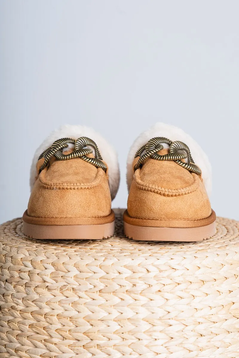 Taos fur lined slipper chestnut