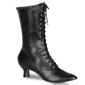 VICTORIAN-120 Funtasma Black PU Fancy Dress Women's Boots (Fantasy Footwear)
